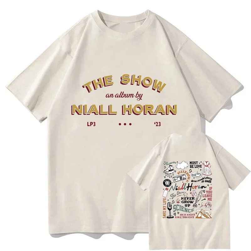 Niall Horan Merch THE SHOW LIVE ON Tour NIALL HORAN 2024 T-shirt Ladies Universal Street Cotton T-shirt Top Short Sleeve Clothes