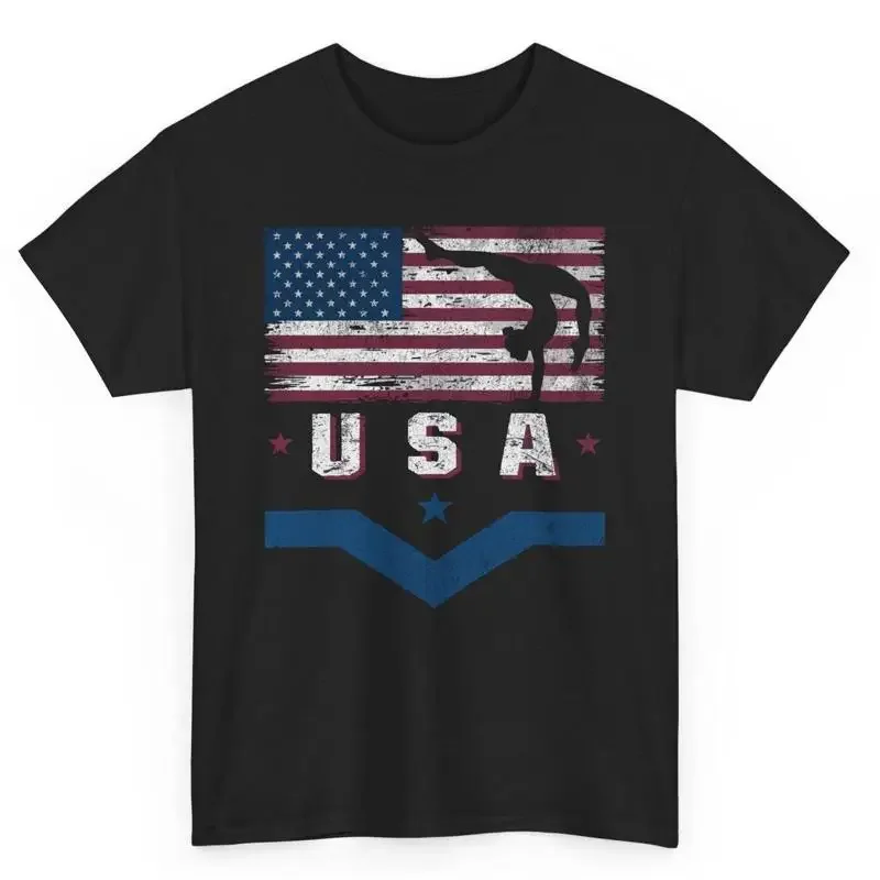 Patriotic Gymnastics T Shirt Novelty Usa American Flag Sports
