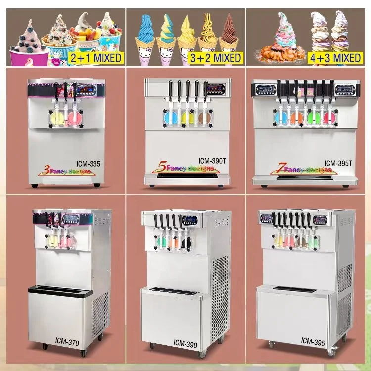 Different Flavor Stainless Steel Frozen Yogurt Machine Commercial Using Ice Machine Price Soft Serve Ice Cream Machine