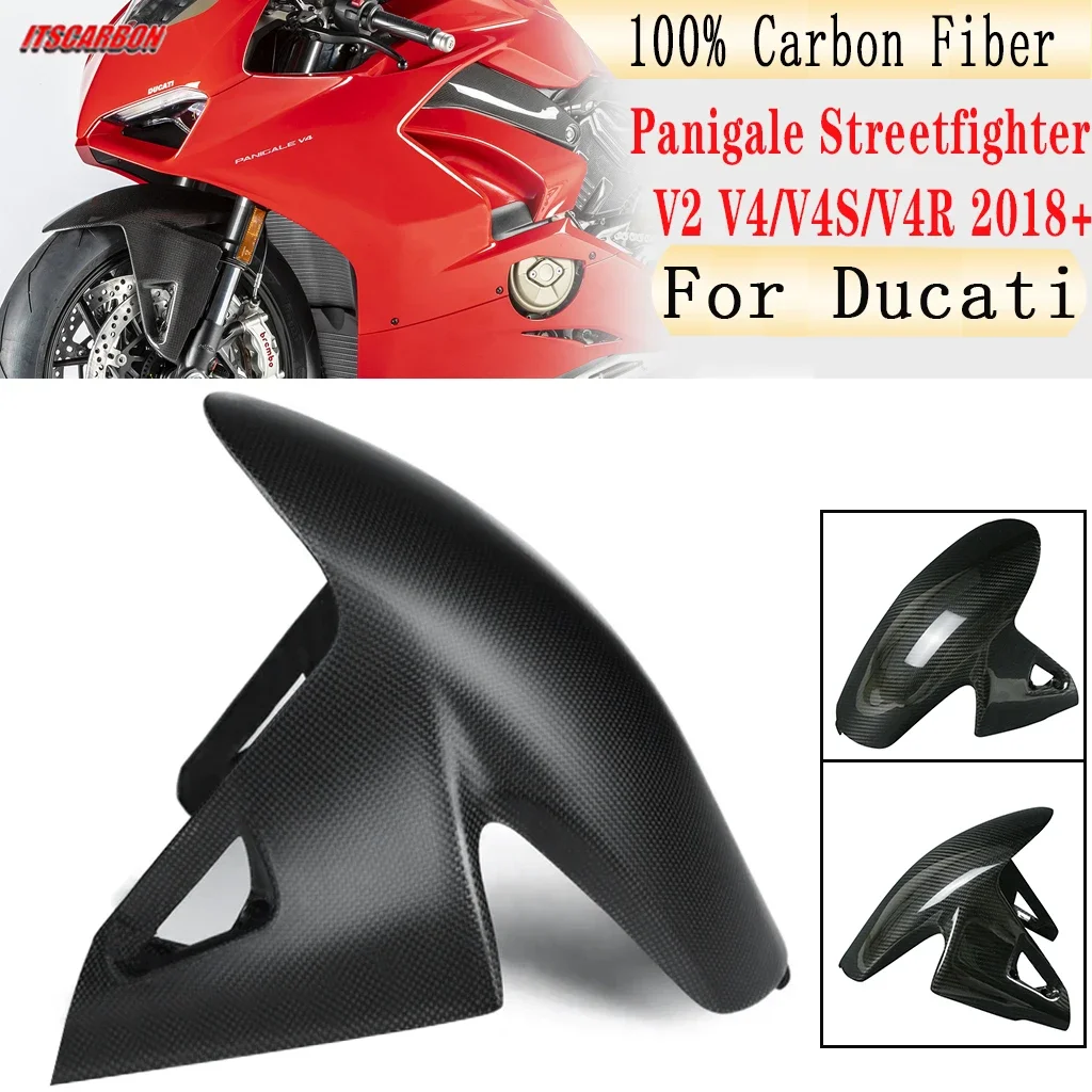 For Ducati Panigale Streetfighter V2 V4 V4S V4R 2018- 2022 2023 Motorcycle Accessories Carbon Fiber Front Fender Splash Mudguard