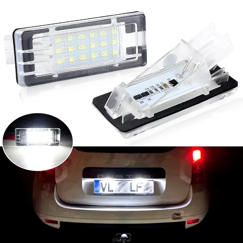 2Pcs LED License Number Plate Light Lamps for Renault Scenic 2 3 Fluence Captur Espace 4 Grand Modus Zoe BFM Laguna Sport Tourer