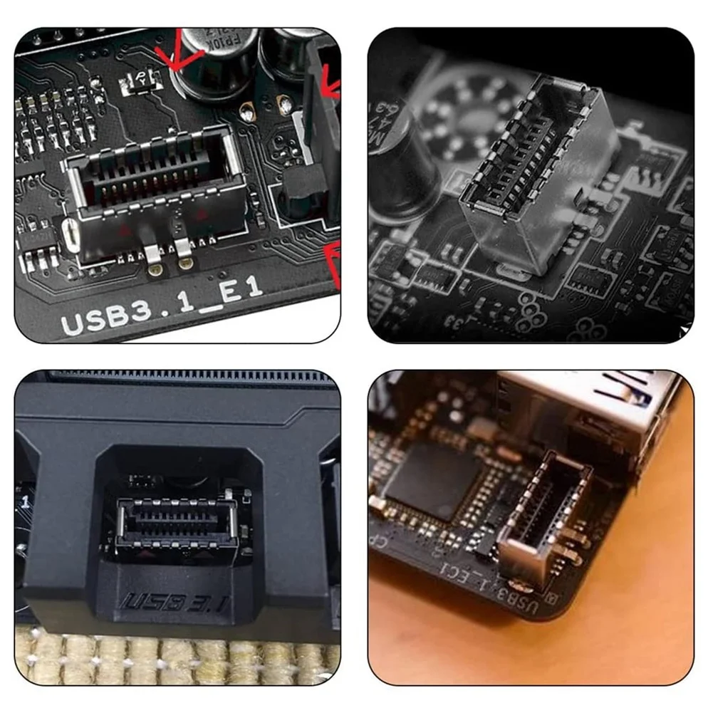 Praktis-Adaptor Motherboard VL805 5Gbps Tipe E USB 3.1 Panel Depan Betina & USB 2.0 Ke PCI-E 1X Kartu Ekspres