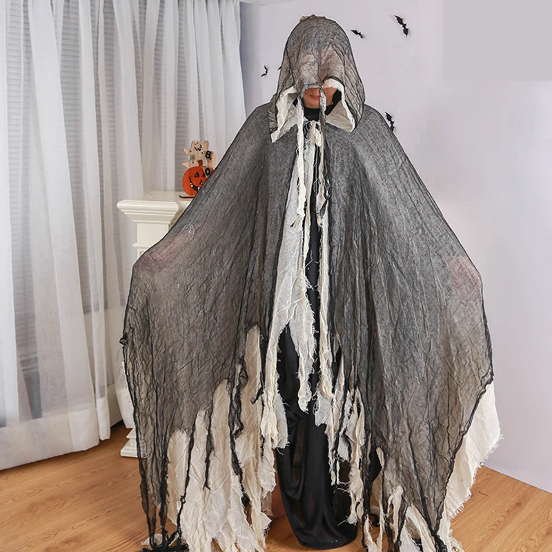 เสื้อคลุมกำมะหยี่คริสต์มาส ฮาโลวีน ลาย Grim Reaper คลุมยาวแบบมีฮู้ด สำหรับทุกเพศ เหมาะสำหรับคอสเพลย์ปีศาจ แม่มด นักพยากรณ์ เครื่องรางคริสต์มาส สีแดง