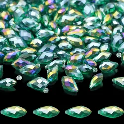 Hole Green Austrian Crystal Teardrop Shaped Side Hole Loose Beads 5/6/8mm For Jewelry Making Earrings Bracelets DIY Accessories