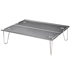 Foldable Picnic Table Small Aluminum Folding Hiking Camping Mini Portable Eat Silver Desk Outdoor BBQ Travel