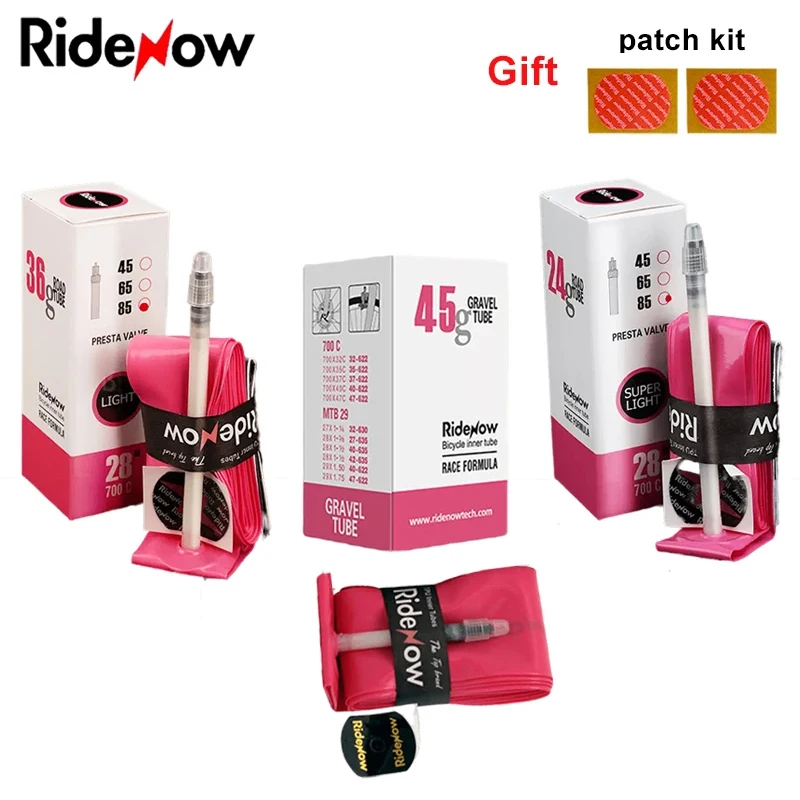 RideNow-Tubo interno de bicicleta TPU Road, Bicicleta MTB, Válvula francesa, 700 Cx18C 23C 25C 28C 32C 35C 37C 40C 47C, 29 Cascalho