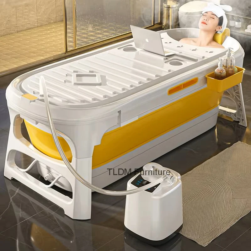 

Modern Bathroom Sweat Steaming Folding Adult Portable Bathtub Whole Body Comfortable Bathtub Household Thicken Design Bath Tub