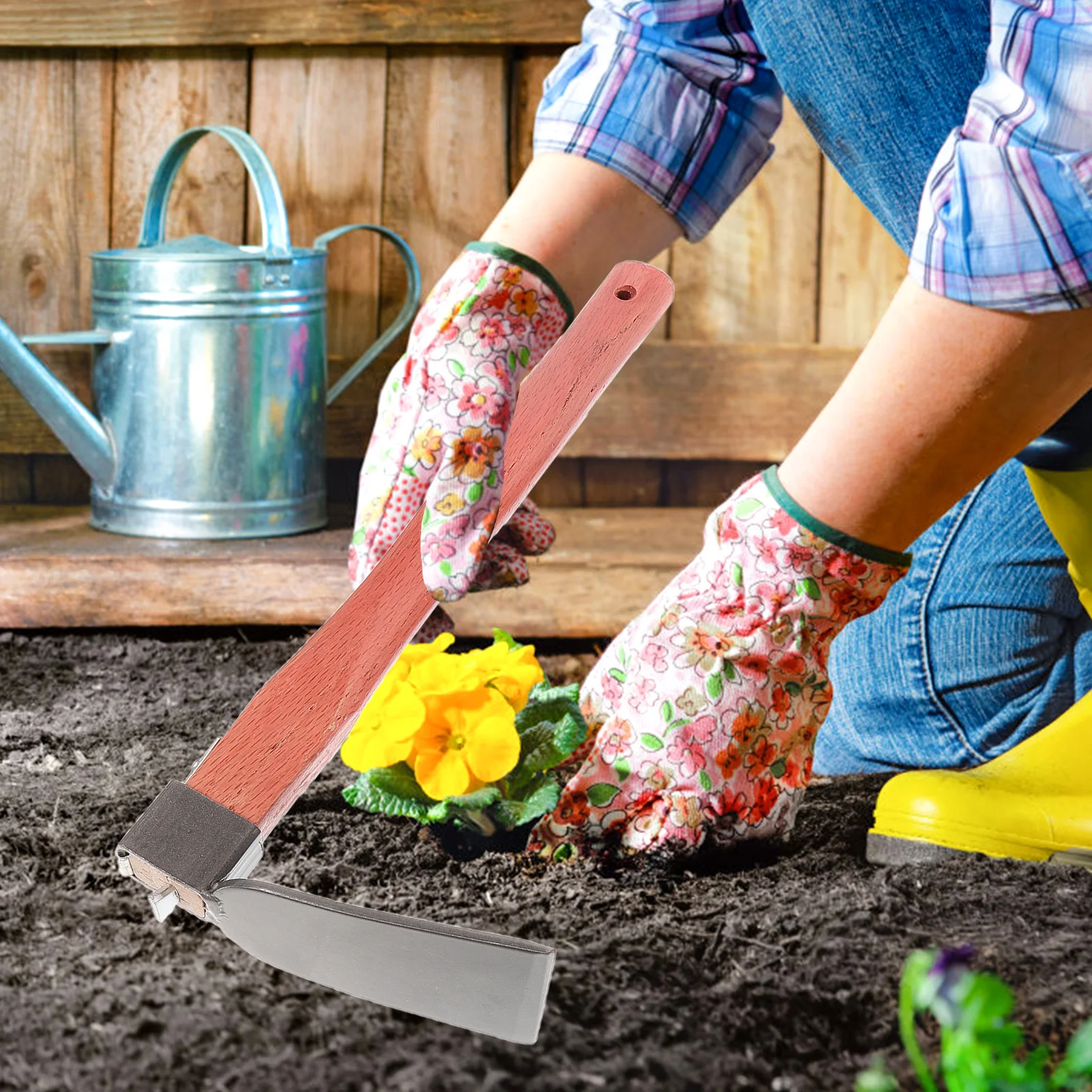 

Stainless Steel Hoe Compact Lightweight Durable Vegetable Gardening Tool Pickaxe for Digging Ergonomic Design Easy Clean Anti