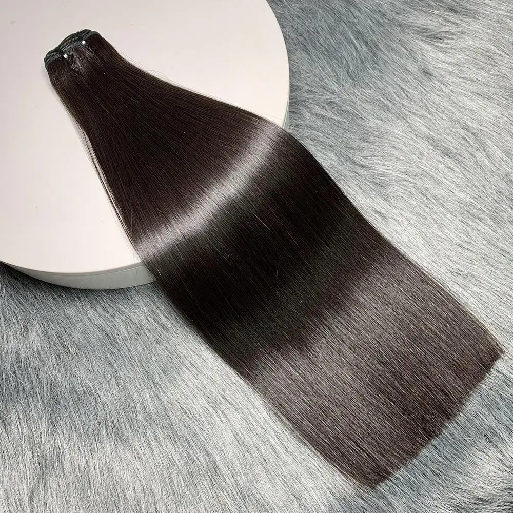 Esty 4-24 Inci SDD Bone Straight Human Hair Extensions Rambut Asli Hitam Alami 100% Rambut Manusia Tanpa Proses Bundel Rambut Manusia