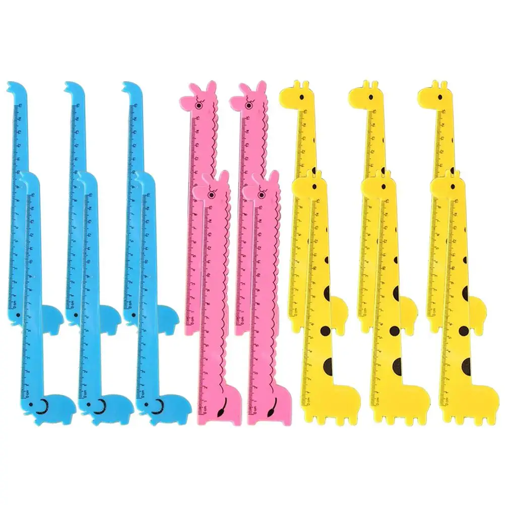 

Shaped Giraffe Ruler Animal Cartoon Scale School Supplies Portable Child Plastic Straight Long Novelty Kids Student Use