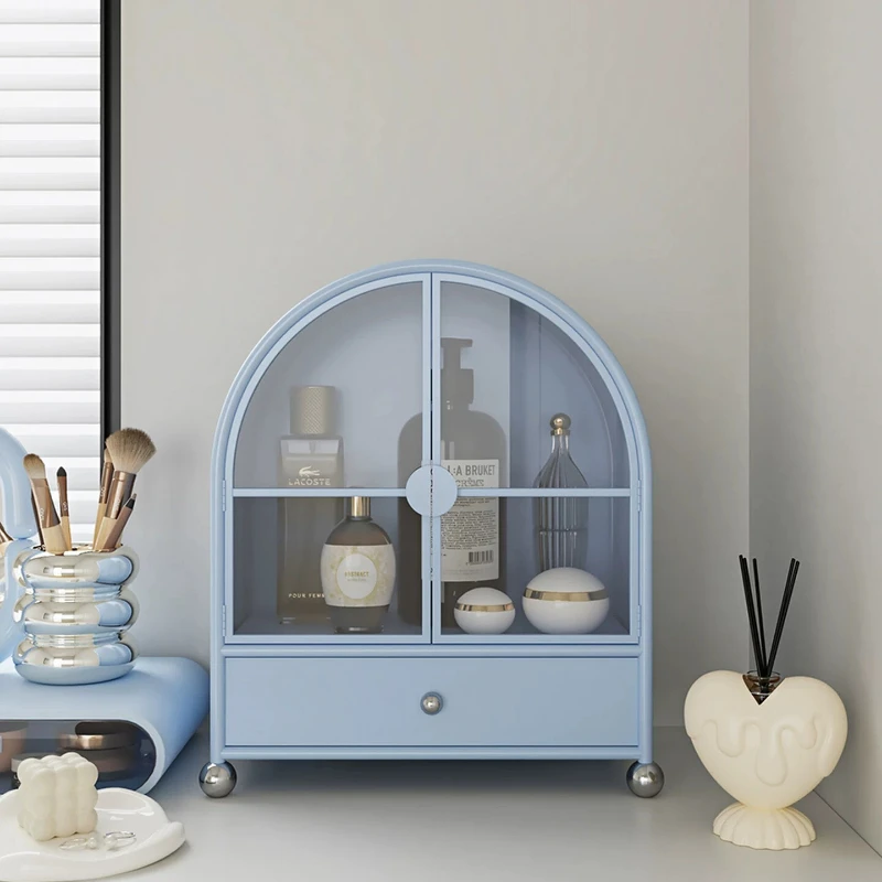 Bathroom Cosmetics Storage Cabinet Dopamine Floor Shelf Desktop Small Tin Drawer Mobile Jewelry