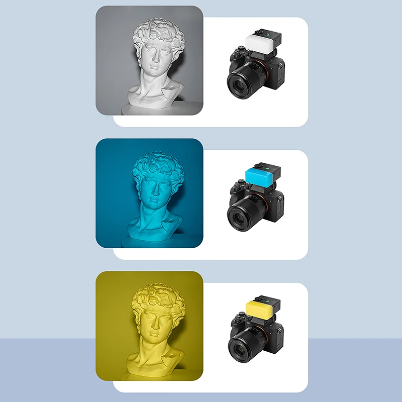 Caixa de luz suave de flash em miniatura de uma peça para câmera flash Godox IT30PRO, branco amarelo azul