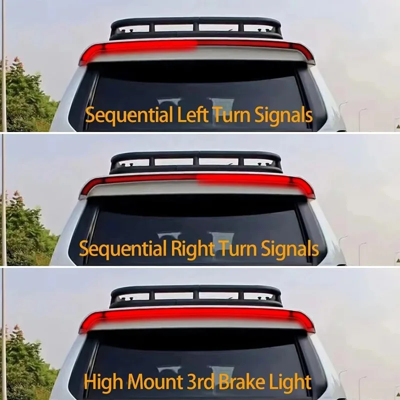Zuimi High-end Gobison Rear Roof Spoiler For 2010-2022 4Runner Rear Spoiler High-Position Brake Lights Turn Signals