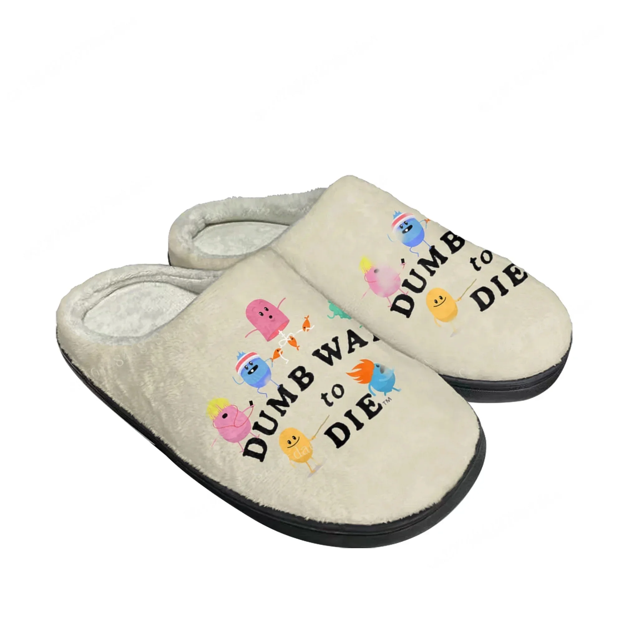 

Dumb Ways To Die Home Cotton Slippers Men Women Plush Bedroom Casual Keep Warm Shoes Anime Cartoon Custom Thermal Indoor Slipper