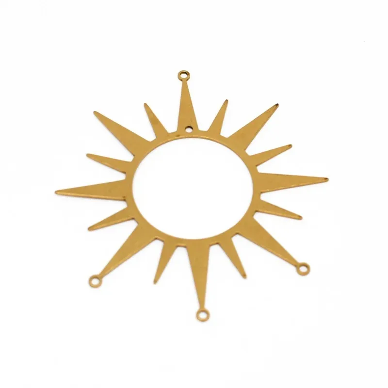 Brass Unplated Sun Pendant DIY Crystal Suncatcher Making Light Shadow Wind Chimes Part Window Christmas Hanging Decor Suspension - view 3