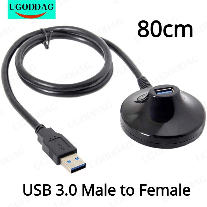 USB 3.0 Type-A Male to Female Extension Dock Station Docking Cable Adapter 2.6ft for Phone Laptop 80cm