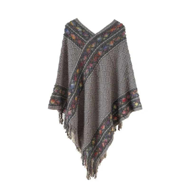 جديد خمر العرقية طويلة مقنعين شال المرأة ملابس خارجية السفر معطف الزخرفية الربيع الصيف الخريف موضة OL نمط