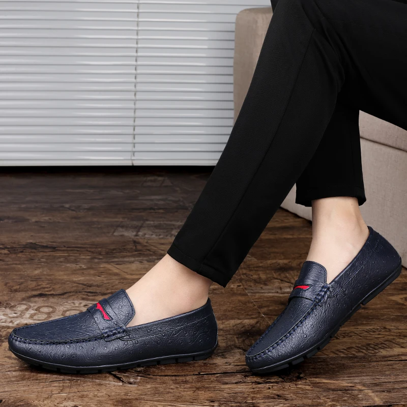 

Men High Quality Genuine Leather Loafers Men Casual Outdoor Moccasins Slip on Men Business Shoe Comfort Flats Male Driving Shoes