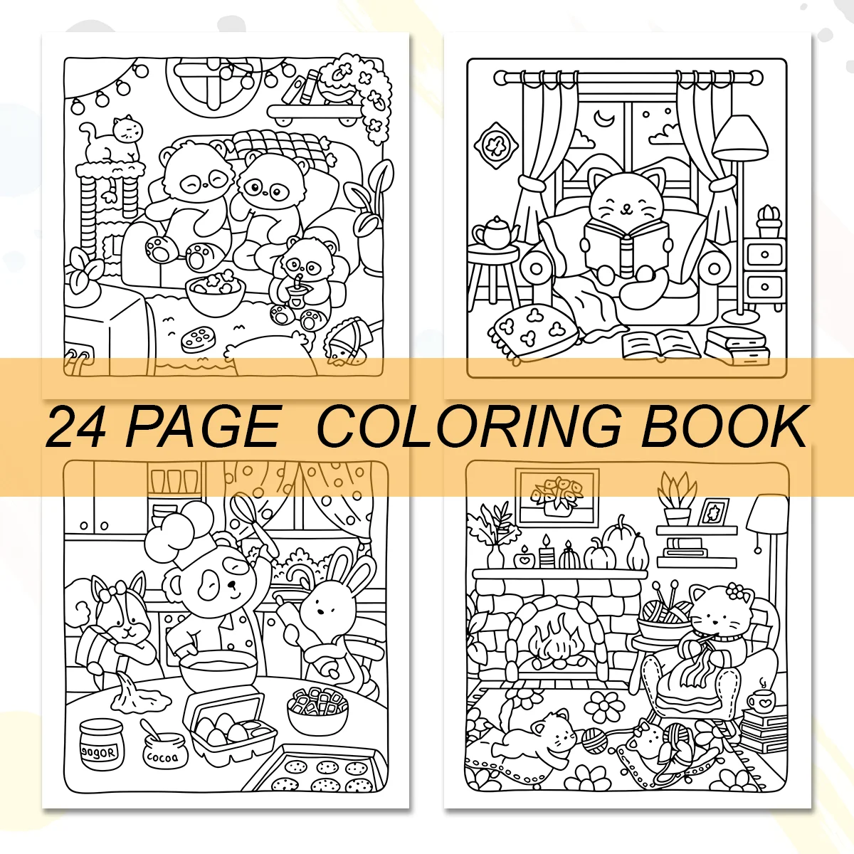Warm and Cozy Bold-easy Patterns Coloring Book for Adults Cute Drawing Book Perfect Gift for Party and Birthday
