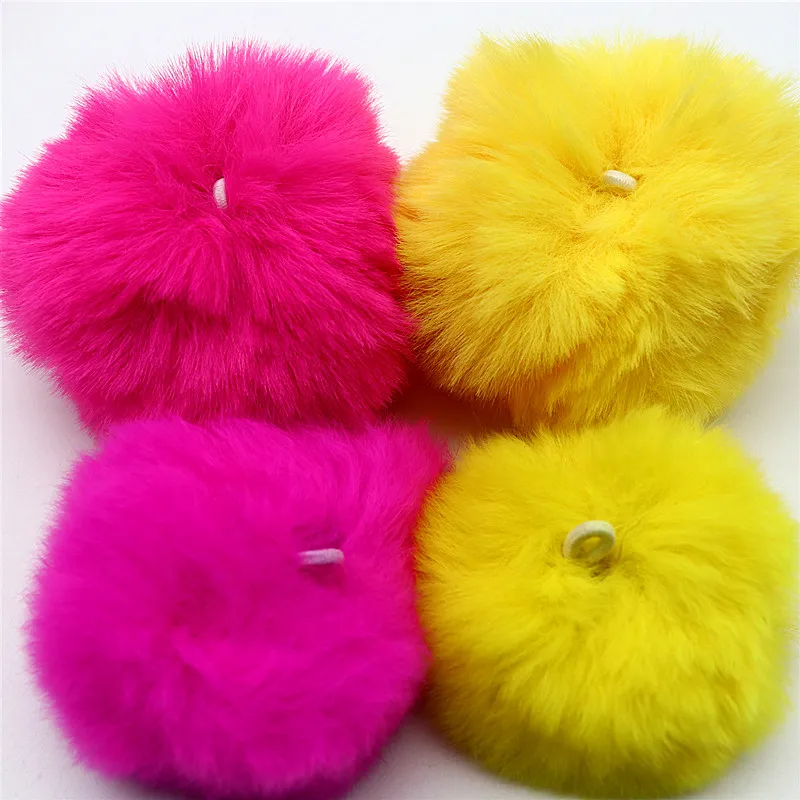 15pcs Fluffy Soft Imitation Rex Rabbit Pom Pom Faux Plush Pom Pom DIY Keychain Backpack Pendant Home Decor Pompom 5-8cm