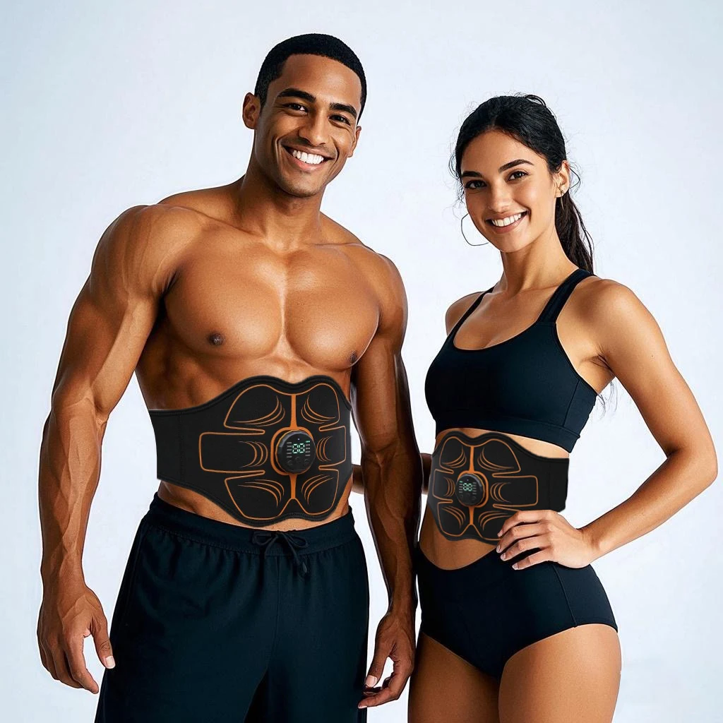 ABS Stimulator EMS Muscle Stimulator Ab Machine Portable Abdominal Belt Electronic Pulse Massager Home Office Fitness Workout