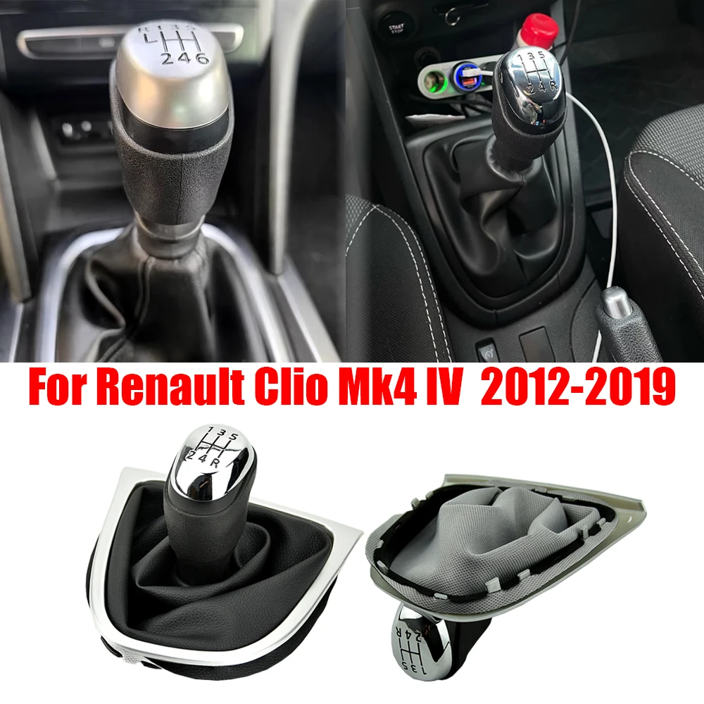 5/6 Speed For Renault Clio 4 Mk4 IV 2012 2013 2014 2015 2016 2017 2018 2019 Gear Shift Knob Gear Shift C5/llar Gaiter Boot Cover