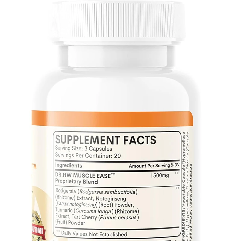 Joint and Muscle Support, Quick Onset, Relaxation, Comfortable Recovery, Natural Herbal Supplement, 60 Pills