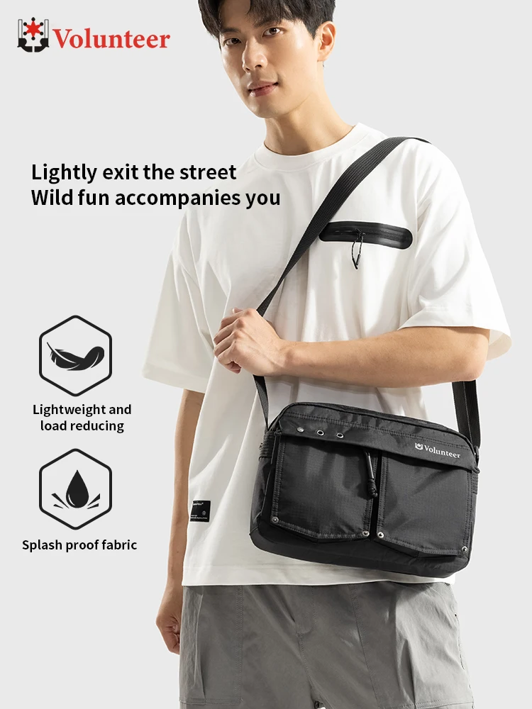 

VOLUNTEER 5L Korean Style Phone Small Crossbody Shoulder Bags for Men Casual Waterproof Nylon Commuter Messenger Bag Man 1886-14