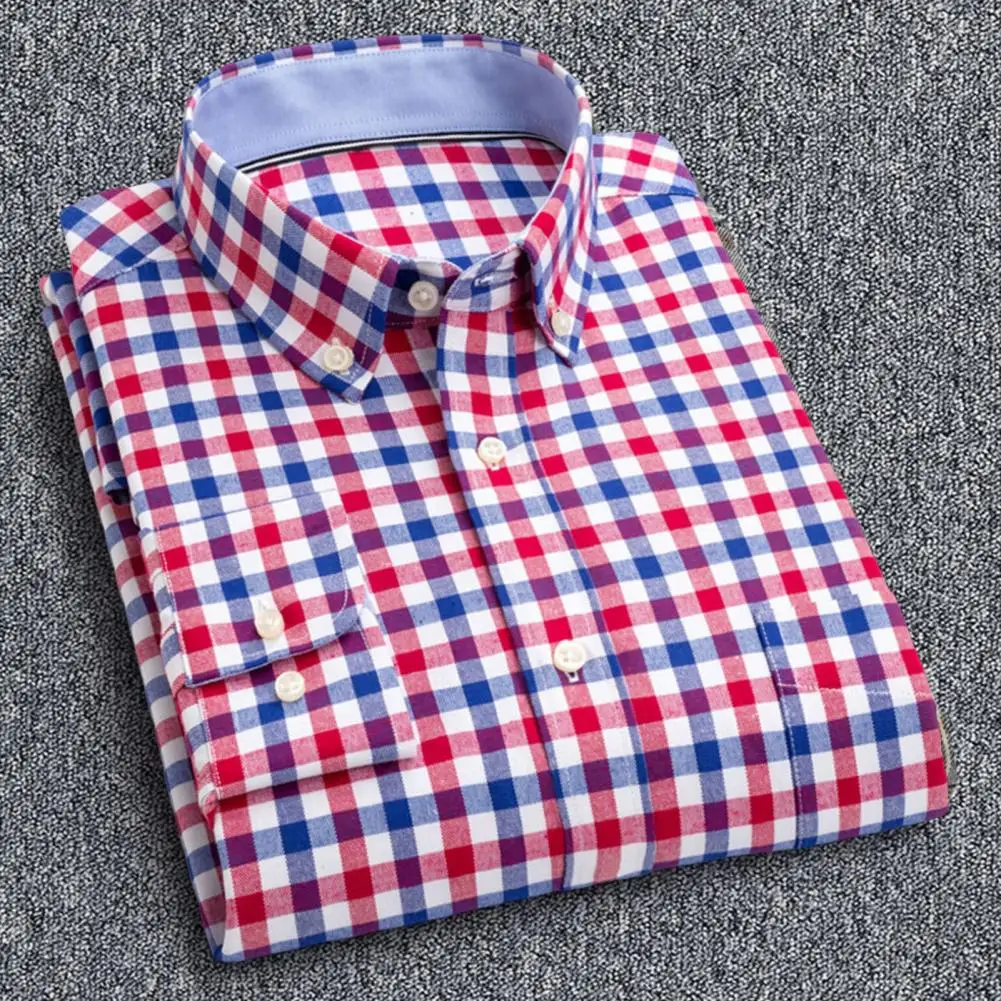 Cotton 3XL Oversized High Quality Luxury Men's Long Sleeve Plaid Oxford Shirt Summer Casual Business Clothing