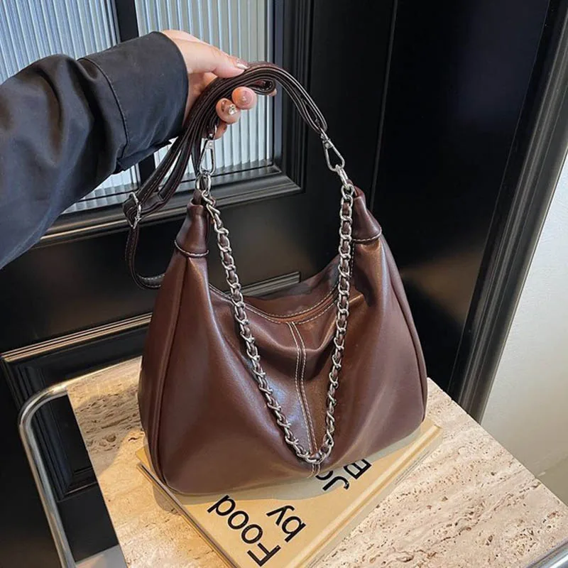 Ladies' Handbag 2026 Advanced Armpit Bag Large Capacity New Retro Shoulder Bags Leisure Chain Dumpling Bun