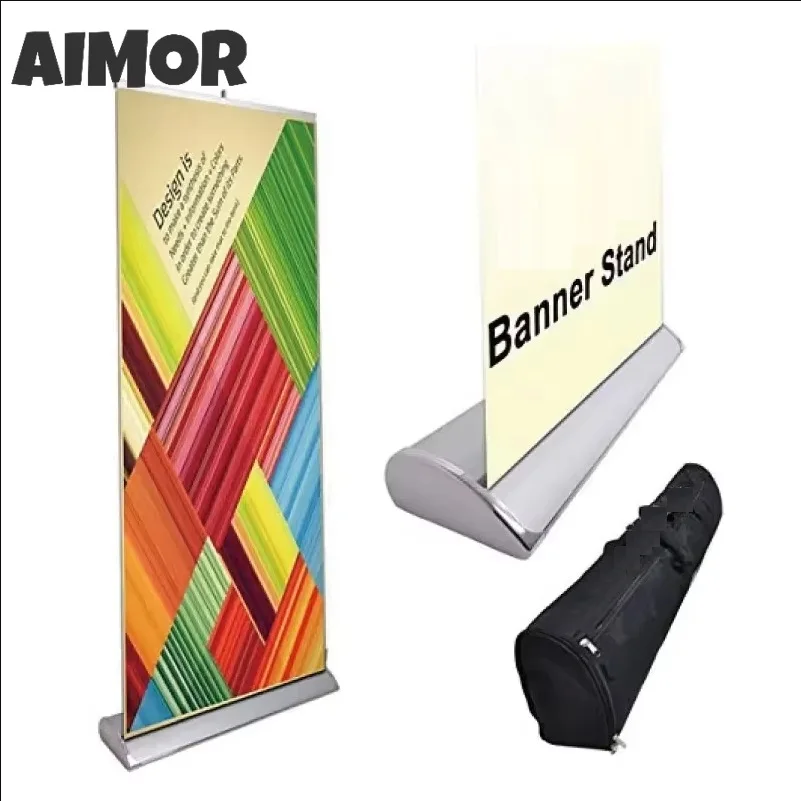 

AIMOR Custom Telescopic Door Display Stand Activities Banner Decoration Advertising HD Printing 80x200cm Easy Roll