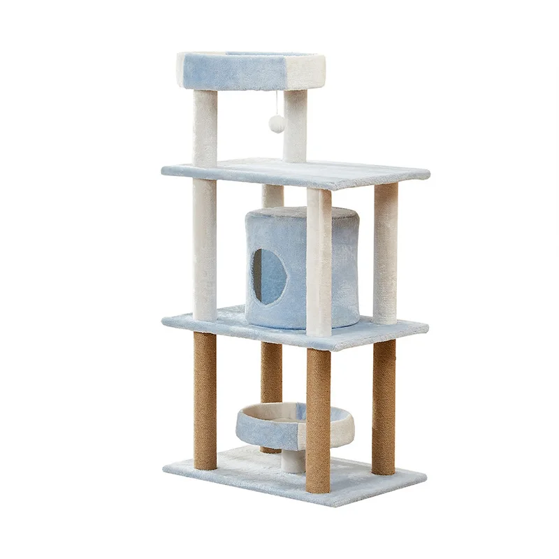 Arbol-para-gatos-con-poste-rascador-estructura-de-escalada-de-3-niveles-mueble-multinivel-para-mascotas-casa-para-gatos-azul-juguete-interactivo-con-bola-incluido