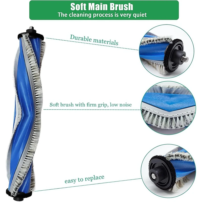 สำหรับ Ecovacs X5 deebot omni/ X5 Pro ชิ้นส่วนเปลี่ยนเครื่องดูดฝุ่นแปรงด้านข้างหลักแผ่นกรอง HEPA ผ้าเช็ดฝุ่น