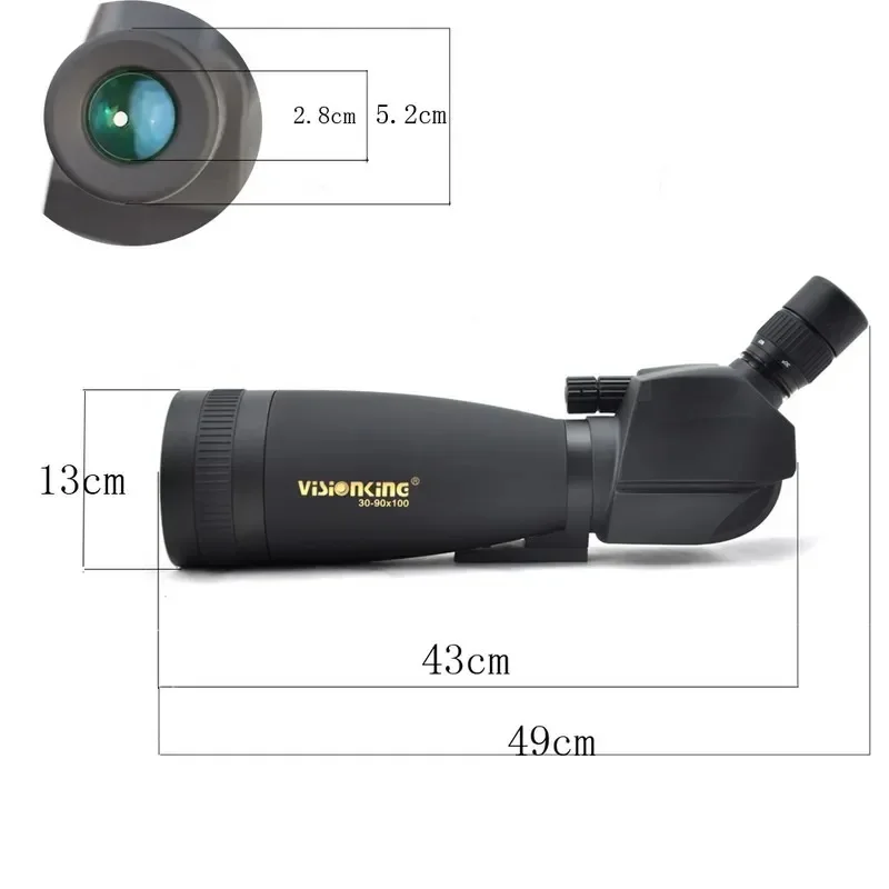 Visionking Professional 30-90x100 Spotting Scope 2-Speed Dual Focus Monocular Waterproof Birdwatching Target Shotting Telescope