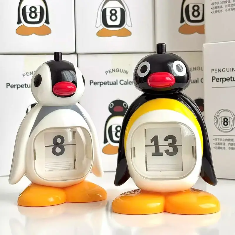 Anime Penguin Retro Toy Perpetual Calendar Press Type Desktop Decor Figurine Ideal Girl Birthday Gift Collectible Ornament Gifts view 2
