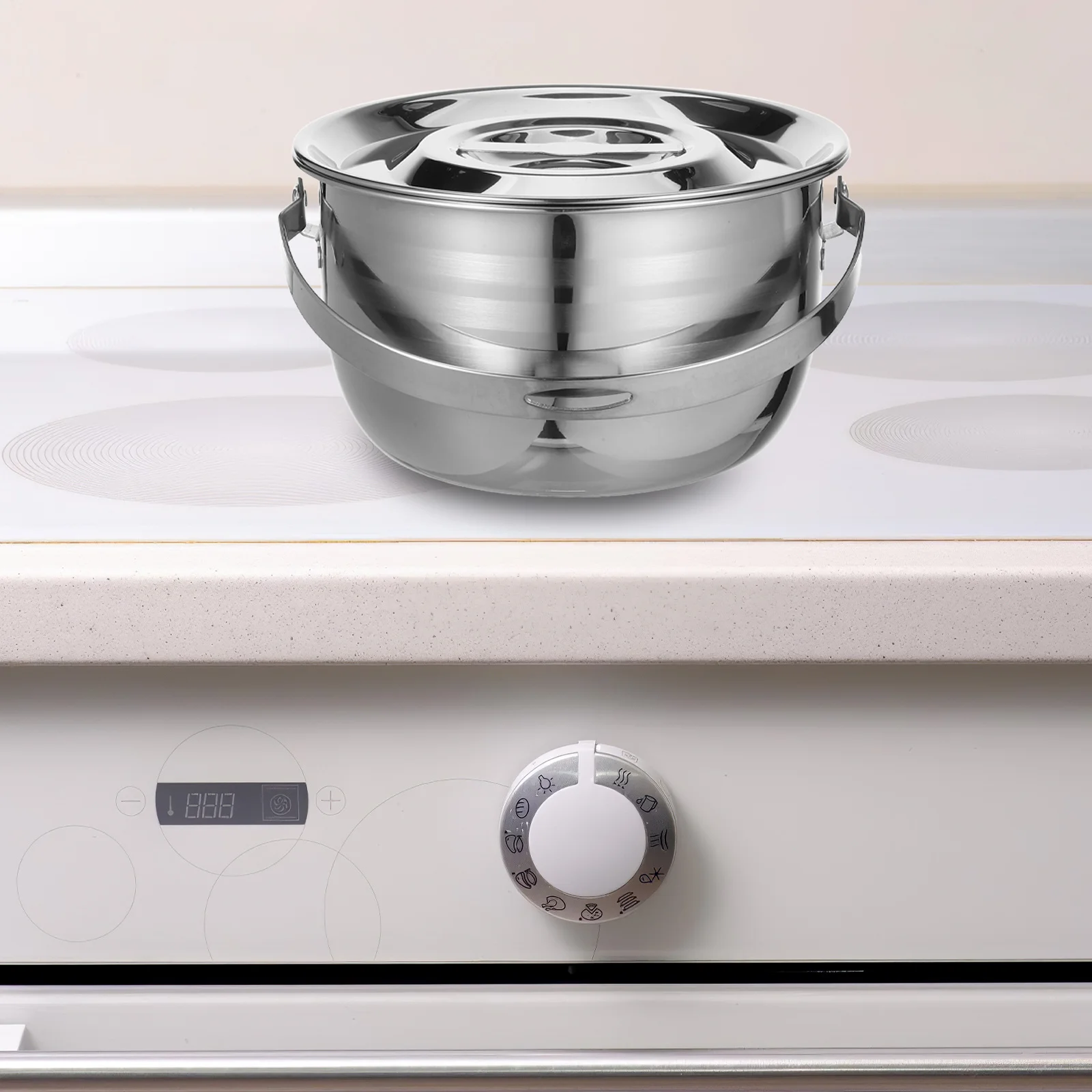 

1pc High Capacity Soup Stainless Steel Heavy Duty Cooking For Induction Home Kitchen Outdoor Camping Silver Stew Soup Pot Useful