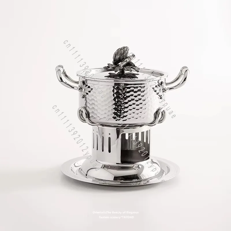 Commercial 304 Stainless Steel Gas Hot Pot Inflatable Cooking Pot Tabletop Cooker for Restaurant Catering Kitchen