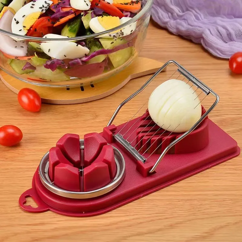 Multifunctional Egg Cutter Stainless Steel Egg Slicer Sectioner Cutter Mold Flower-Shape Luncheon Meat Cutter Kitchen Gadgets