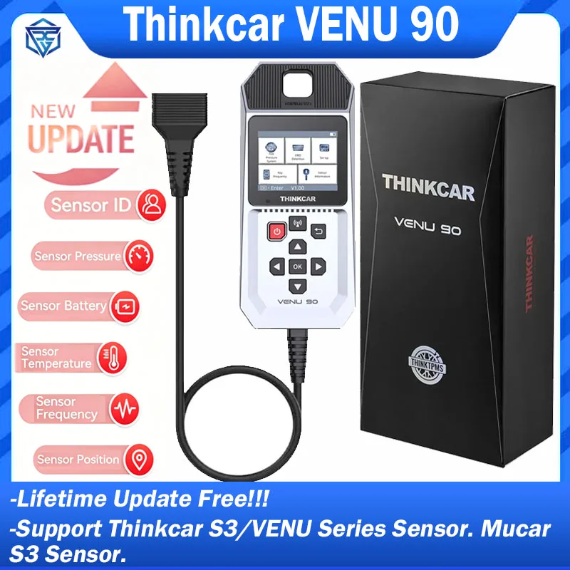 New THINKCAR VENU 90 TPMS Activation Tool OBD Car Diagnose Fault Code Programmer Tire Pressure Sensor Tool PK Thinkcar T90 G2
