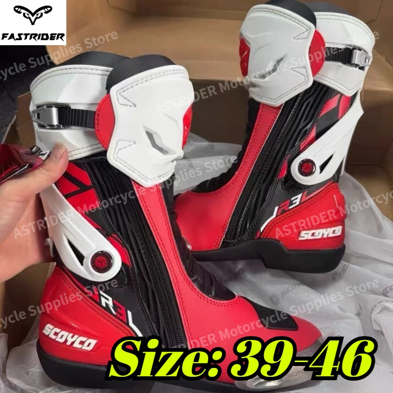 

SCOYCO Motorcycle Racing Motorcycle Racing Shoes R3 Cycling Boots Anti-Slip Protection Anti-Fall Men's Riding