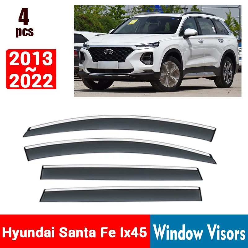 

FOR Hyundai IX45 Santa Fe 2013-2022 Window Visors Rain Guard Windows Rain Cover Deflector Awning Shield Vent Guard Shade Cover