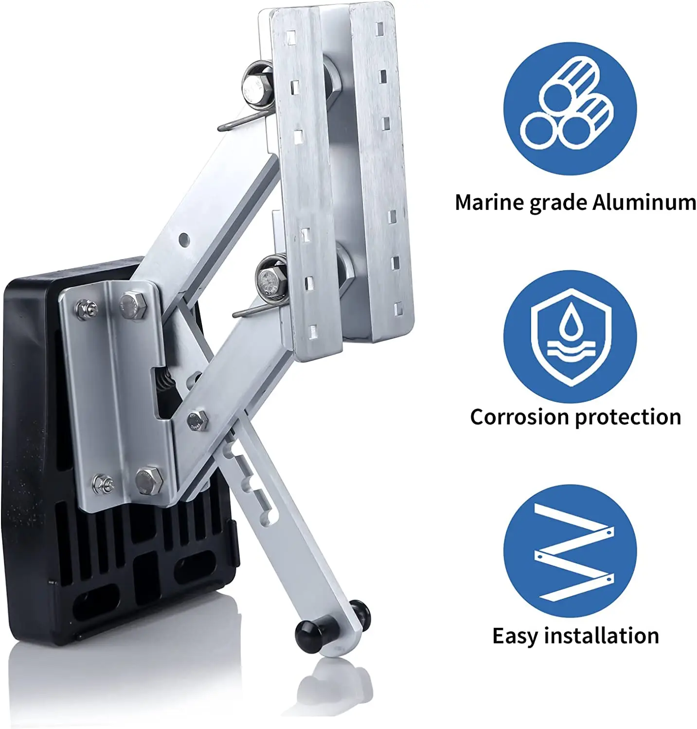 Marine Outboard Motor Mount Heavy Duty Aluminium Auxiliary Outboard Support Boat Engine Bracket Up to 20hp Boats Accessories