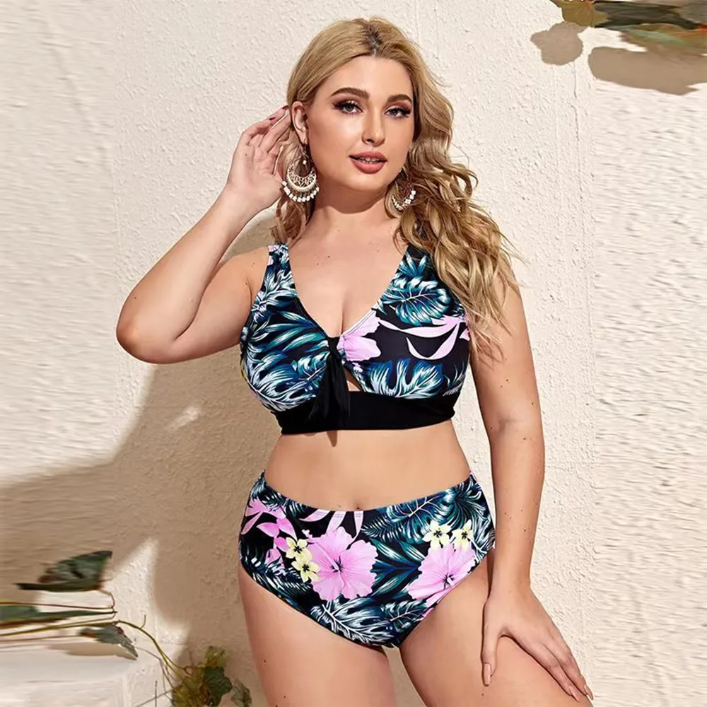 Zestaw seksowne Bikini z nadrukiem Plus Size stroje kąpielowe 2024 kobiet dwuczęściowy strój kąpielowy stroje kąpielowe Push Up kobieta kostium