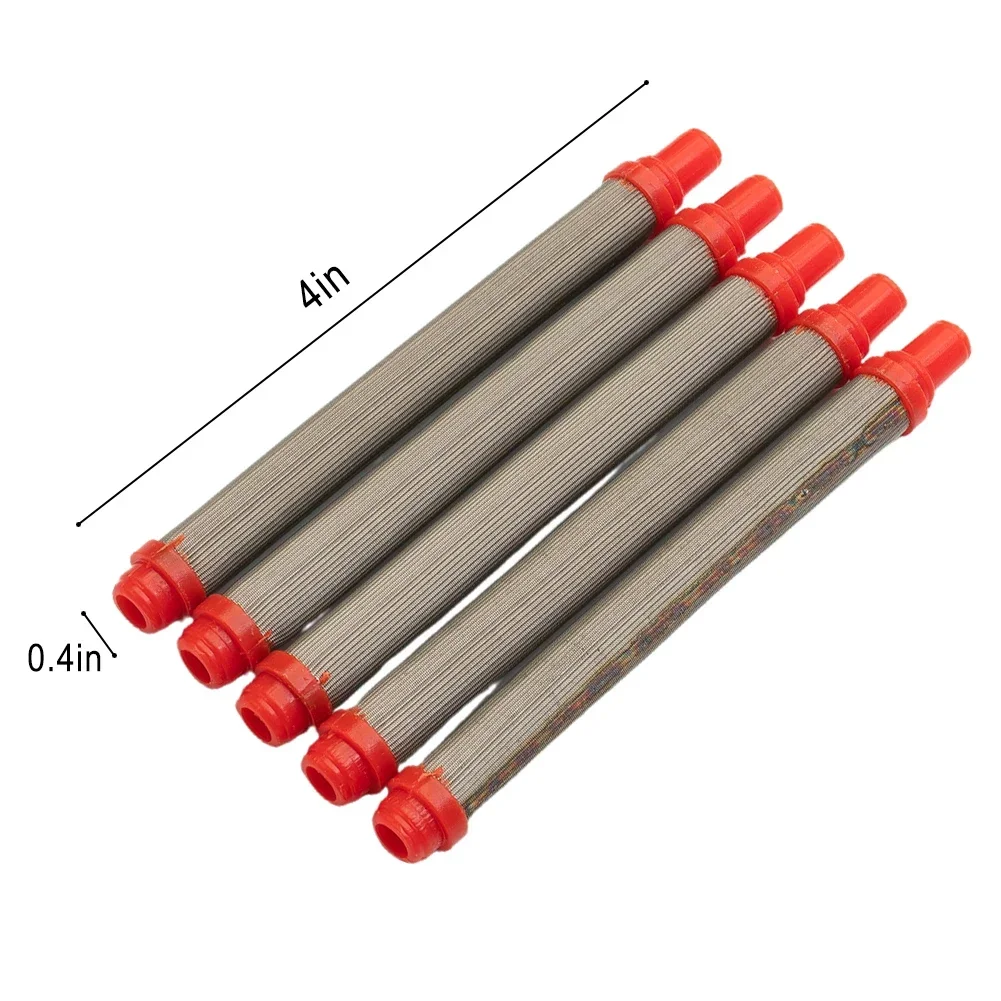 200mesh Airless Spray Filter Paint Sprayer Filter 5PCS Accessories Airless Spray Tool Filter Insert RED Durable