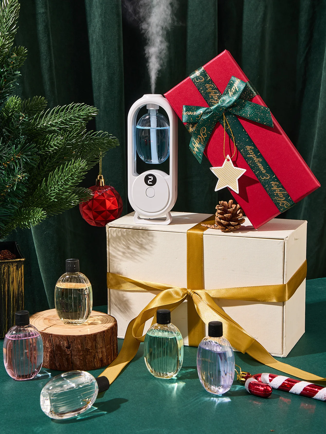 موزع روائح عطرية محمول قابل لإعادة الشحن هدية عيد الميلاد - عطر الزيوت العطرية - معطر الهواء - رذاذ إزالة الروائح الكريهة