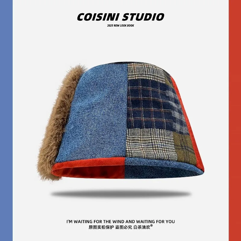 

Нишевые дизайнерские панамы для женщин, зимняя уличная мода, индивидуальная тенденция, ретро, универсальные термошапки для бассейна, мужские кепки