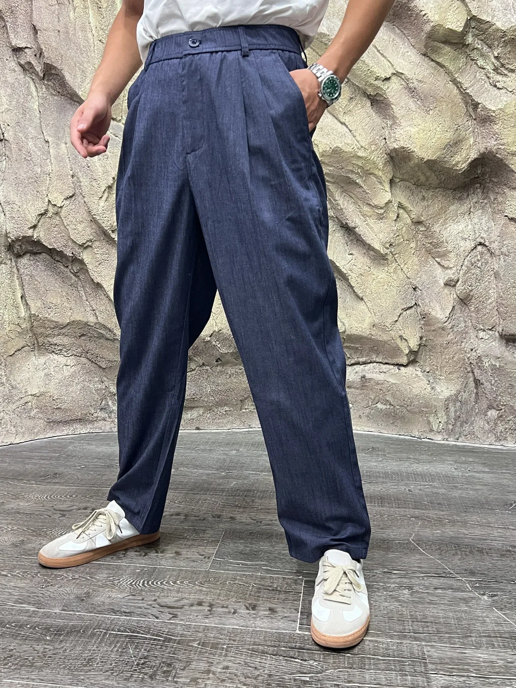 Italian Style Men's Casual Pants Breathable Comfortable Fashionable Straight Leg Cotton Polyester Blend Youth Autumn New Arrival