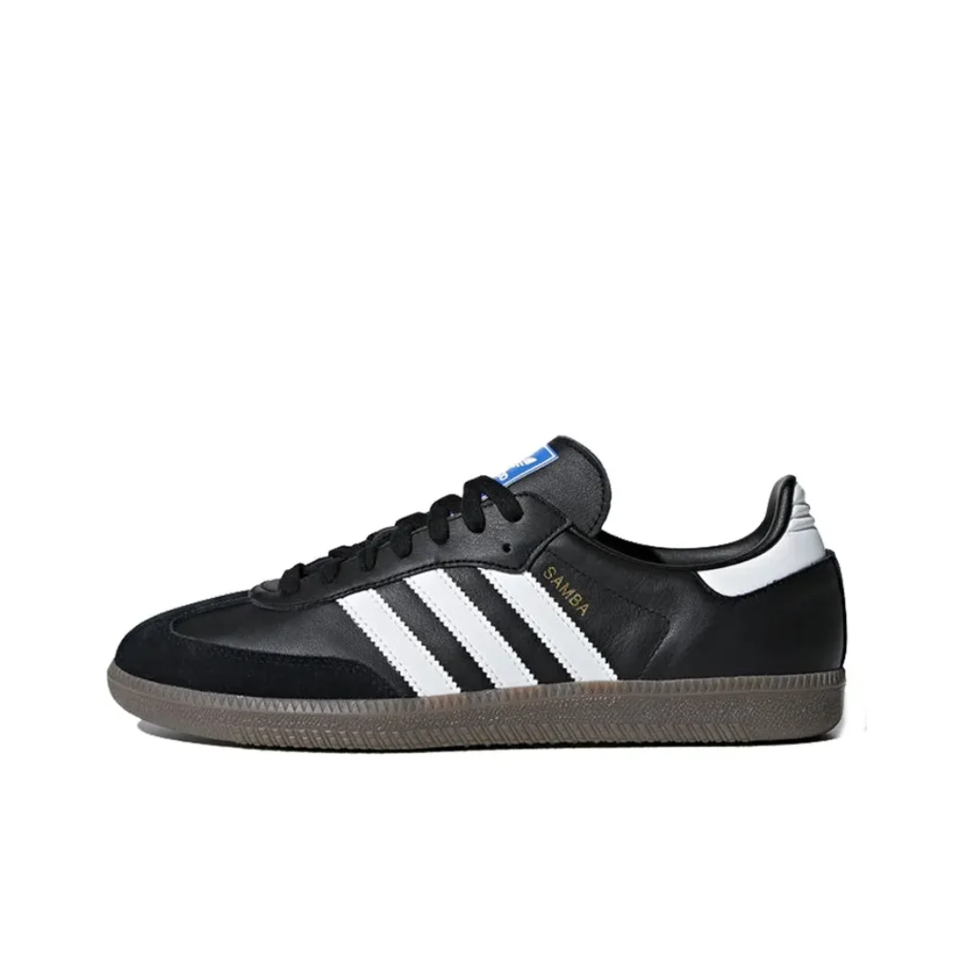 Adidas Originals Samba Low OG Men's and Women's Skateboarding Shoes Classic Sneakers Black and White Colors