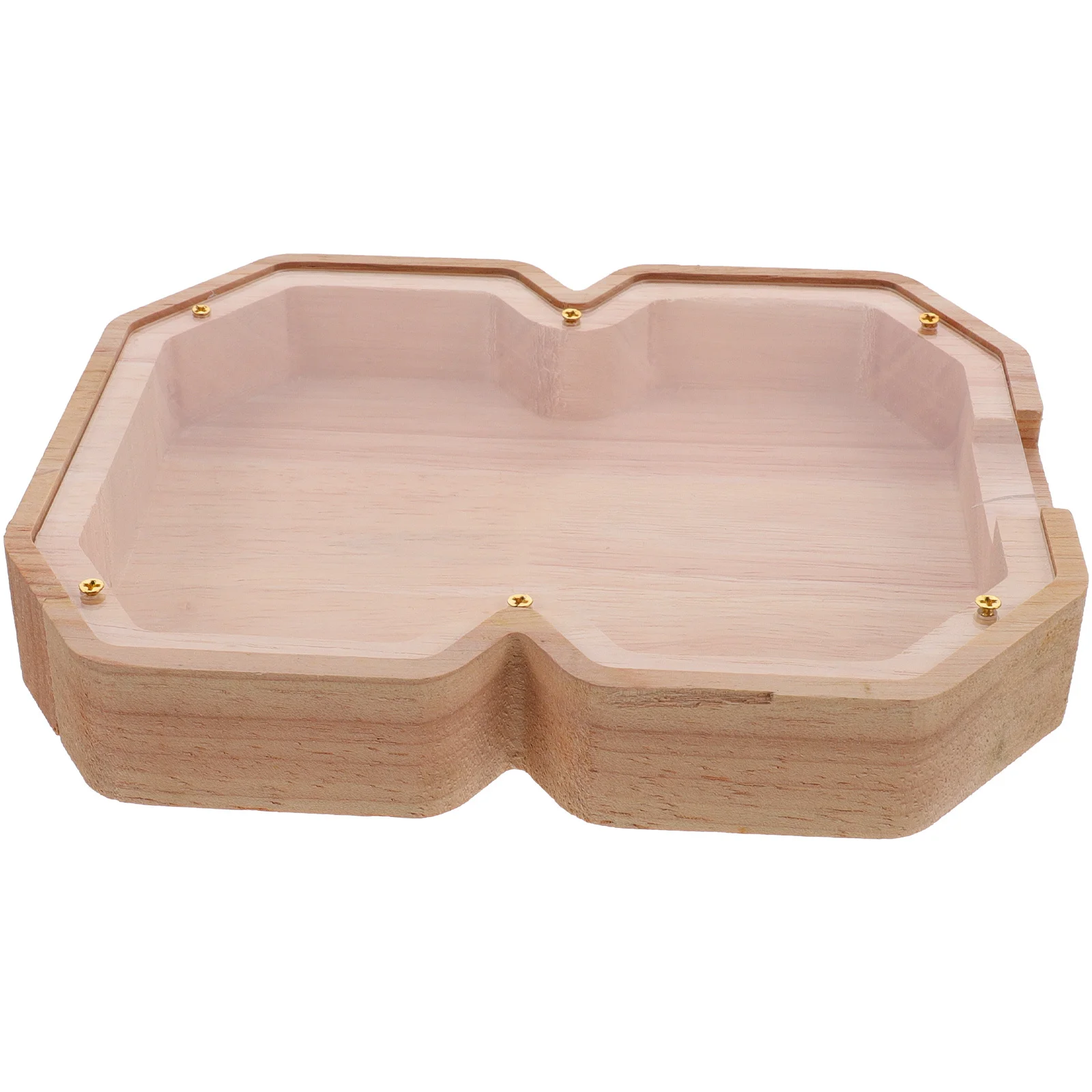 

Clear Wooden Piggy Bank Multi-Functional Modern Farmhouse Style Desktop Coin Bank for Kids Home Decoration Saving Jar