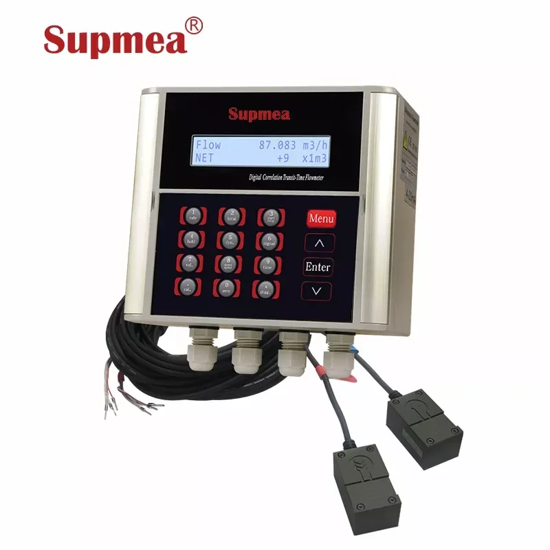 wall mounted fixed type ultrasonic water underwater flow meter Software Transmitter for pulp